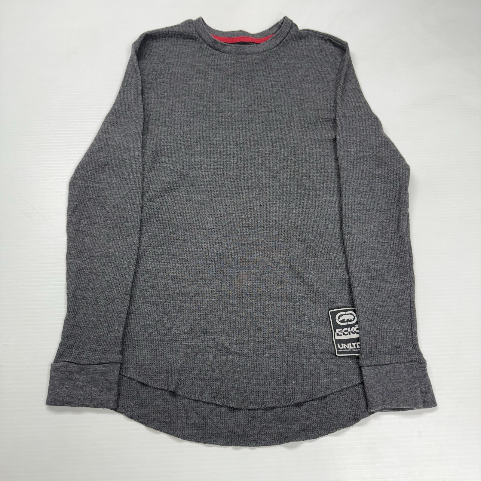 Vtg Ecko Unltd Mens Thermal Waffle Knit Long Sleeve Shirt M Gray Punk Skater Y2K gallery
