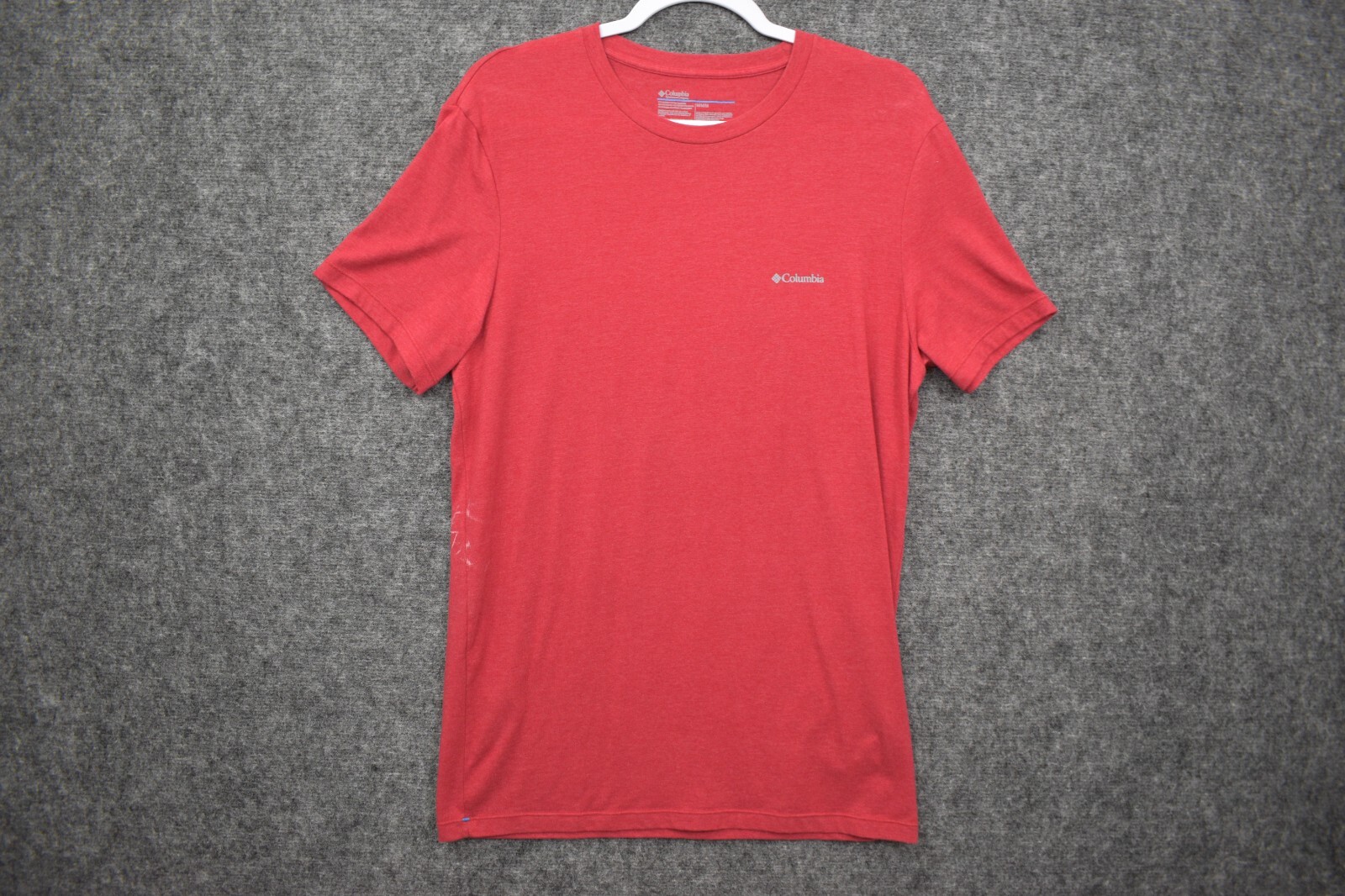 Columbia Shirt Medium Stretch Solid Red Short Sleeve Outdoors Mens