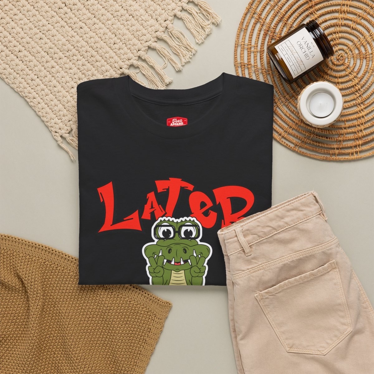 T-Shirt — 'Later' Cute Cartoon Alligator Graphic Tee gallery