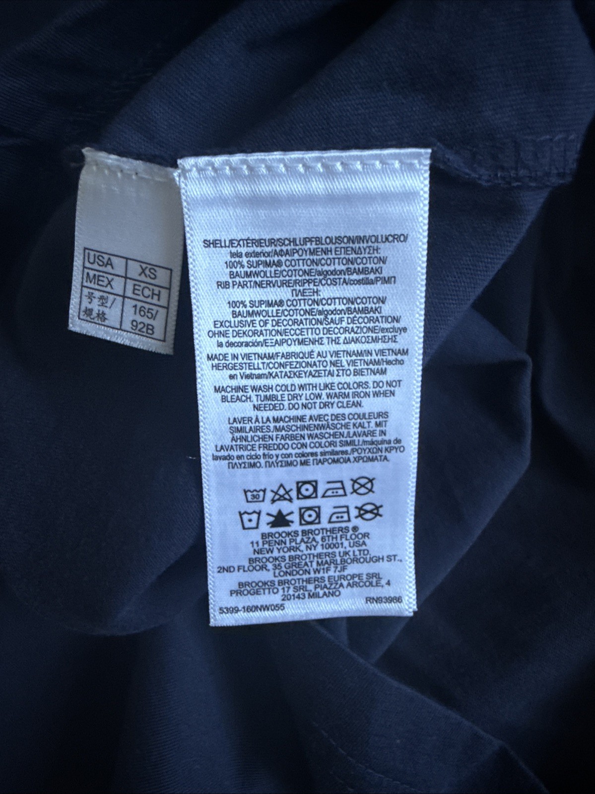 Brooks Brothers NWT Navy XS T-shirt Supima Cotton gallery