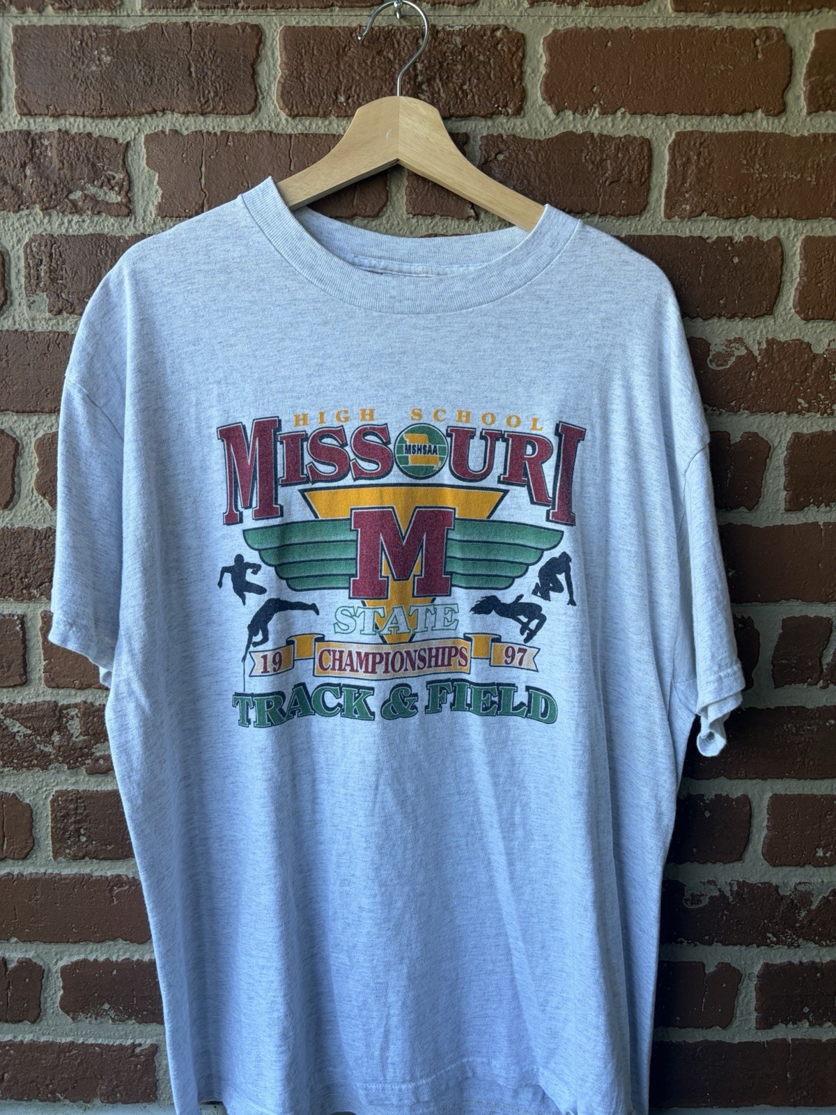Vintage High School Missouri State Track Champion T shirt 90s Size XL gallery