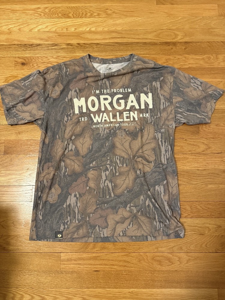 Morgan Wallen Official I’m the Problem Tour 2025 Mossy Oak T-Shirt Size Medium