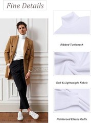 Men High-Neck Mock Turtleneck Solid Long Sleeve Undershirt Pullover Basic Layer