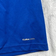 Adidas Mens ClimaCool Blue White Striped Soccer Athletic Shirt XL