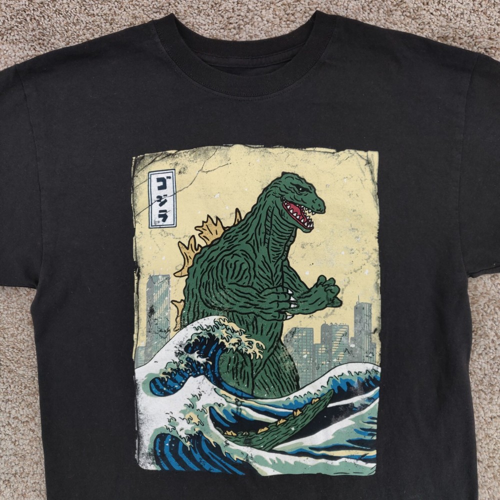 Godzilla Shirt Men's Size Medium Black Short Sleeve Toho Movie Graphic Tee Adult