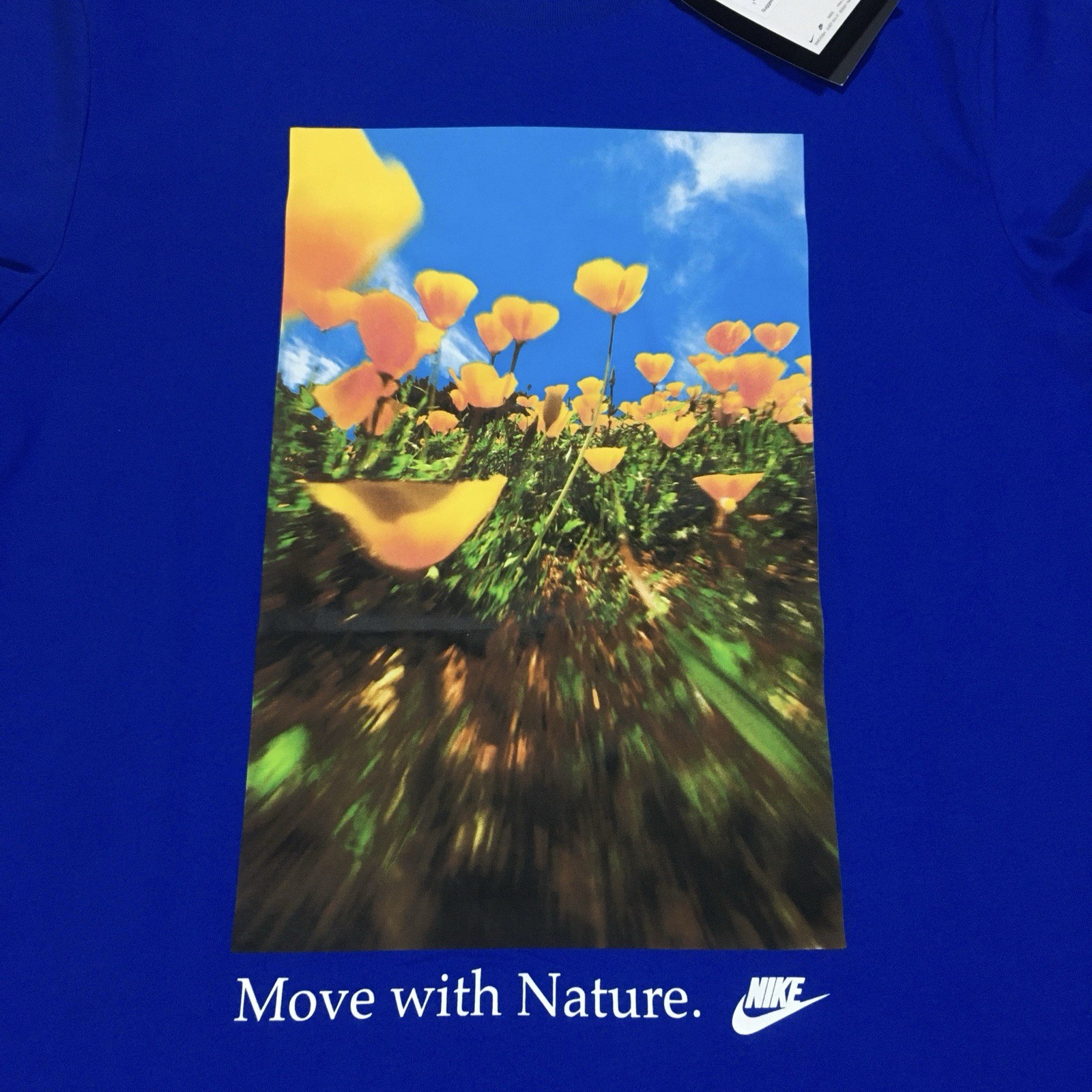 The Nike Tee Move with Nature Mens Blue Size Medium Tall Graphic T-Shirt gallery
