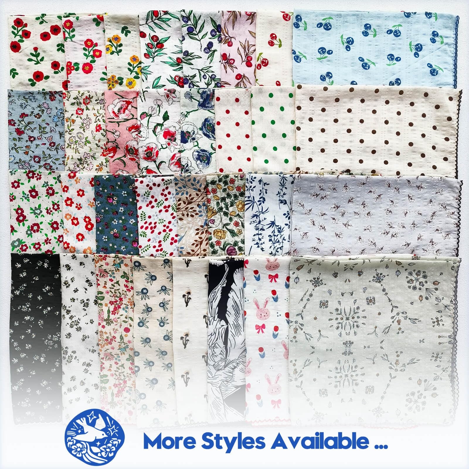 4 Pcs 21"x21" Cotton Bandana for Women, Super Soft Textured Fabric, Kerchief,... gallery