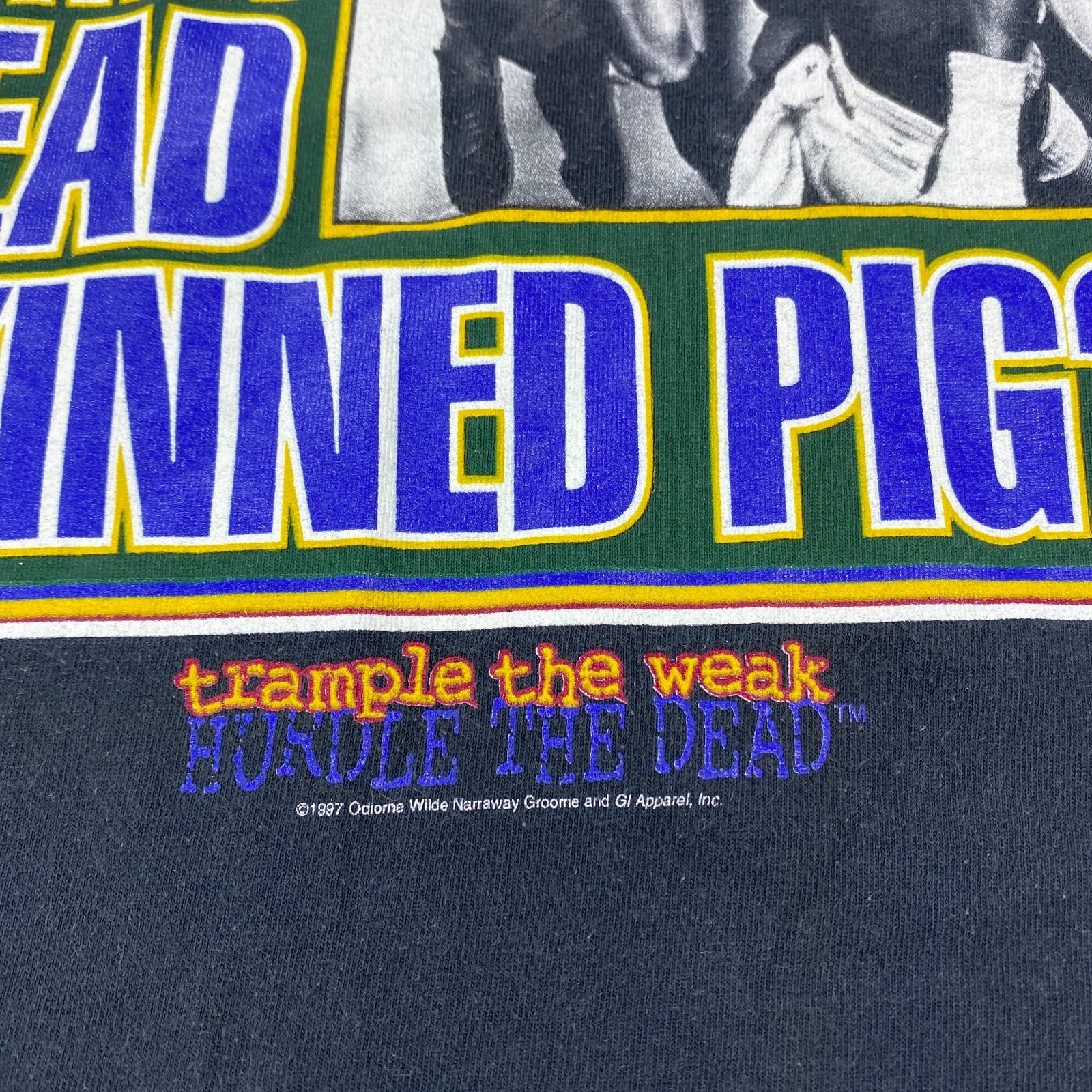 Vintage Delta 1997 Hurdle Dead Trample Weak Shirt Large Football Retro Y2K USA gallery