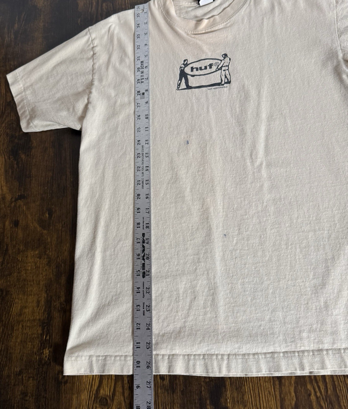 Vintage HUF Worldwide Skate "Not Responsible" T Shirt M Y2K Grunge Streetwear gallery