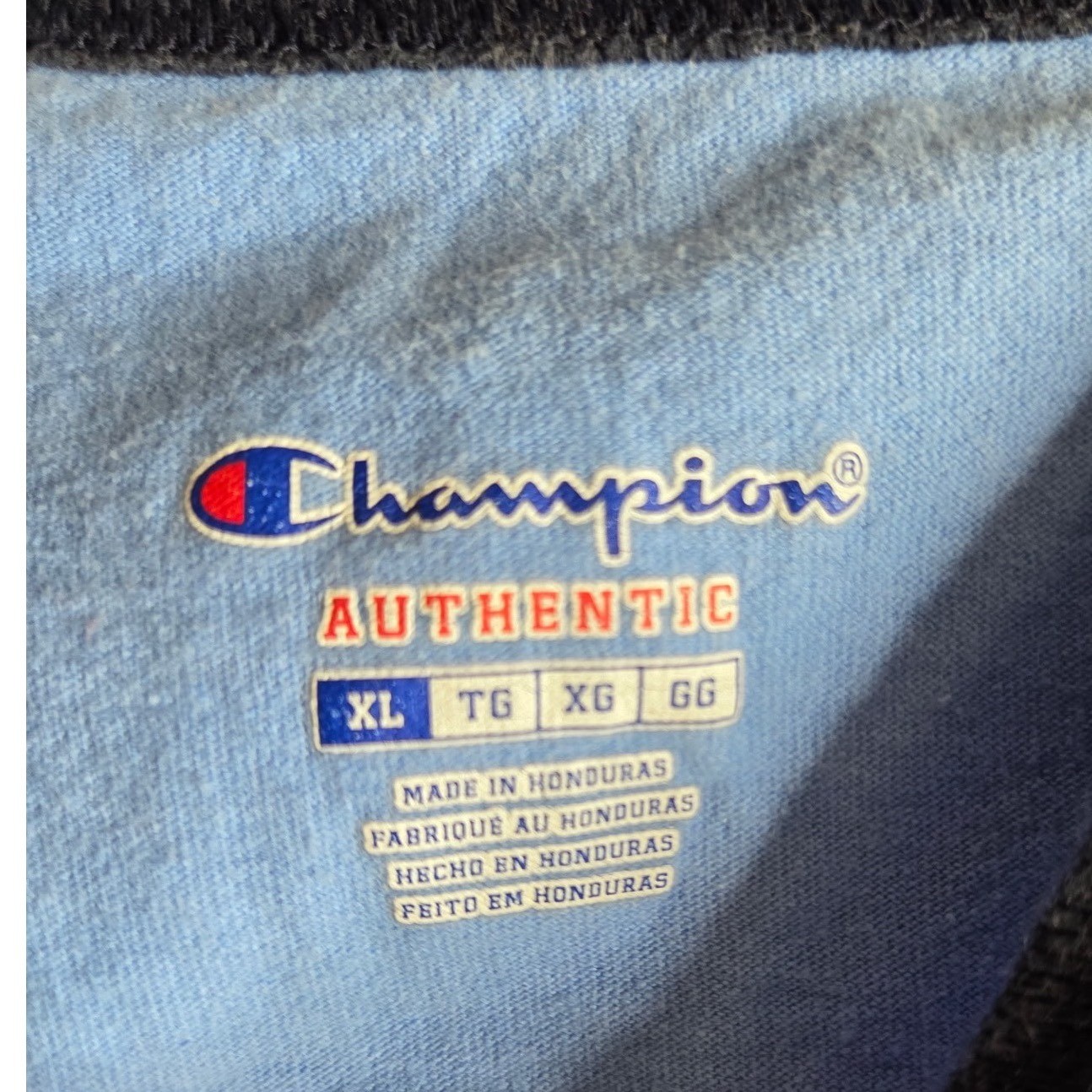 Champion Mens XL Blue You Play Ball Like A Girl Raglan Baseball 3/4 Sleeve Tee gallery