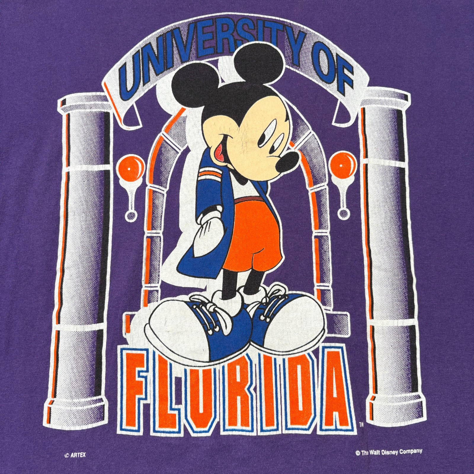 Vintage Artex Sportswear T-Shirt Mens XL Purple Mickey Mouse Florida University gallery