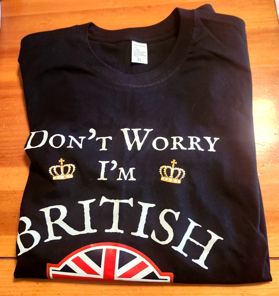 Don't Worry I'm British T-Shirt with Union Jack Flag XL made in China gallery