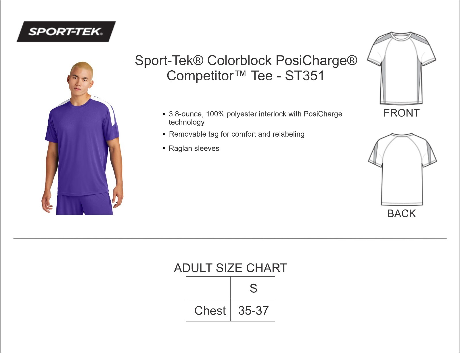 Sport-Tek® Colorblock PosiCharge® Competitor™ Tee - ST351 gallery