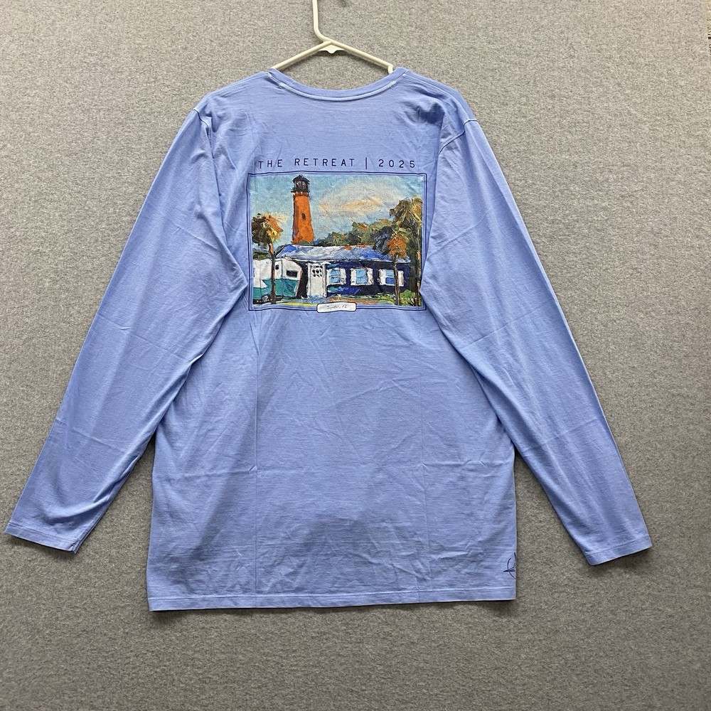 B. Draddy USA Large Long Sleeve Tee Jupiter FL Lighthouse The Retreat Pima L