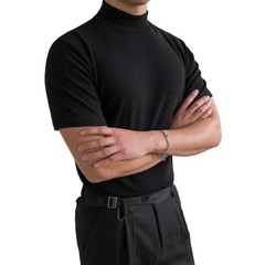 Men’s Regular Fit T Shirt Half High Collar 80% Polyester 20% Spandex Blend