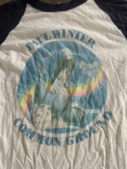 VTG 80s Paul Winter Common Ground Baseball Single Stitch Long Sleeve Shirt Sz M
