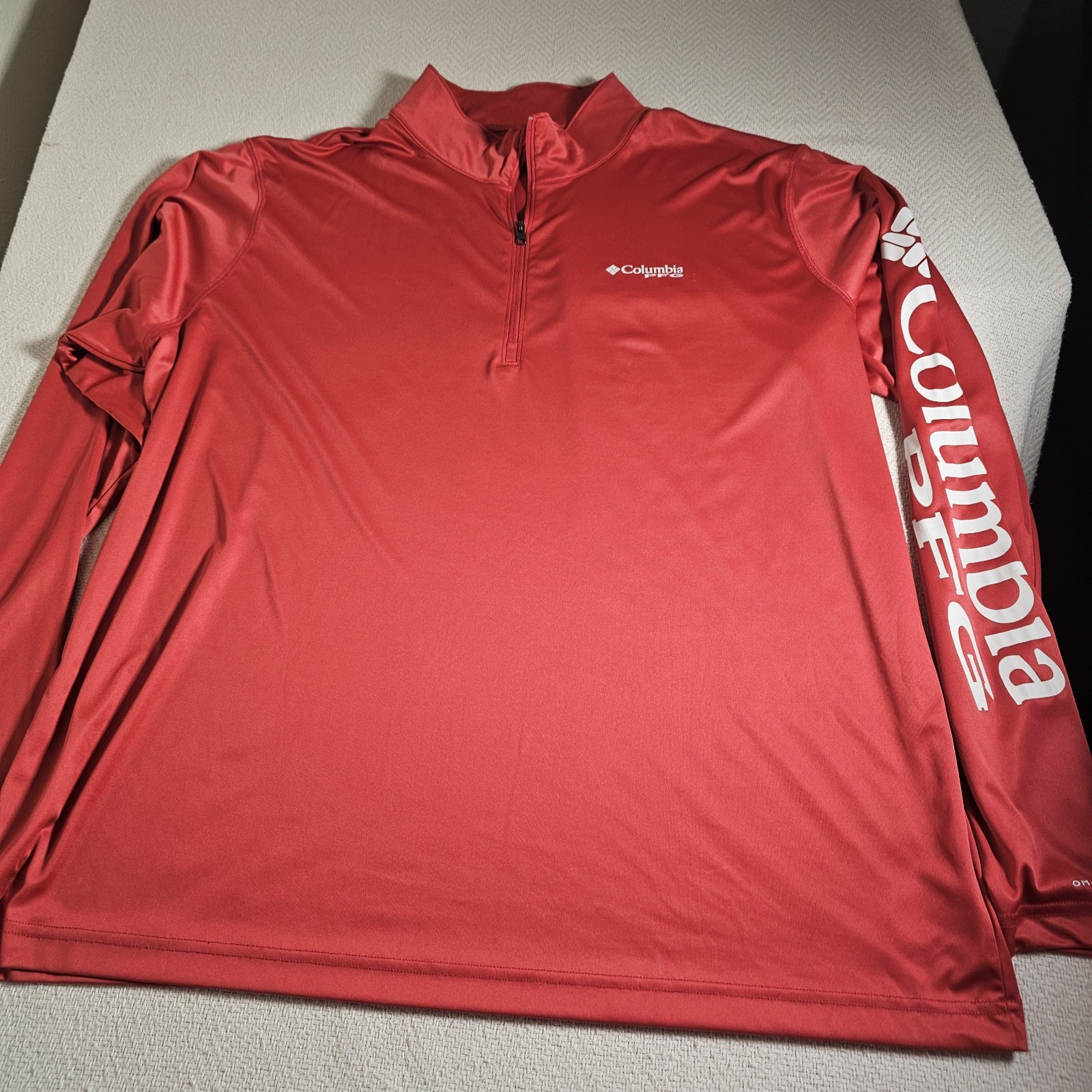 Columbia PFG "Terminal Tackle" 1/4 Zip Omni-Wick Mens Omni Shade Lightweight Red gallery