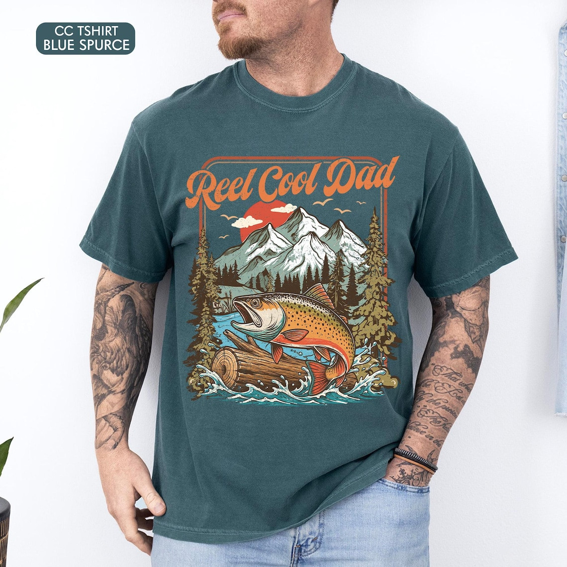 Comfort Colors Reel Cool Dad Fishing Shirt Father's Day Gift For Husband Men Tee gallery