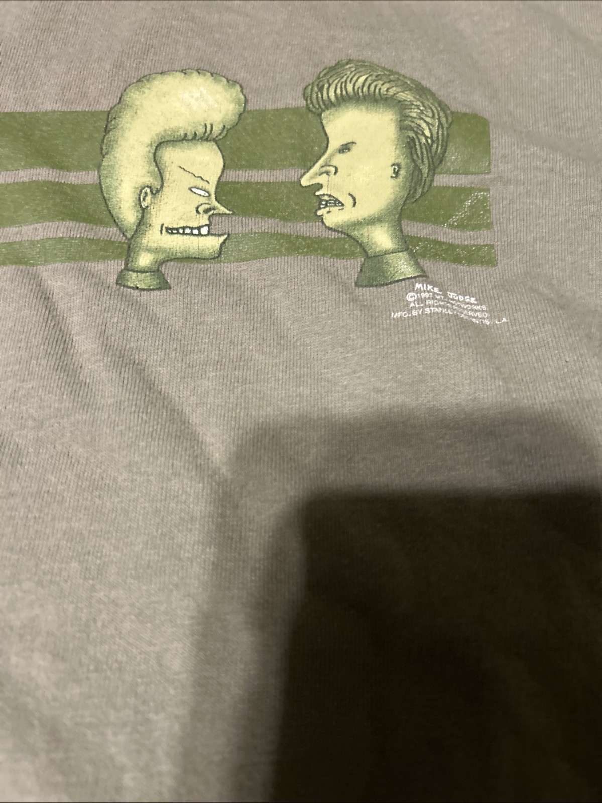 Vintage 90s MTV Beavis & Butthead T-Shirt XL 1993 Stanley DeSantis Olive Green gallery