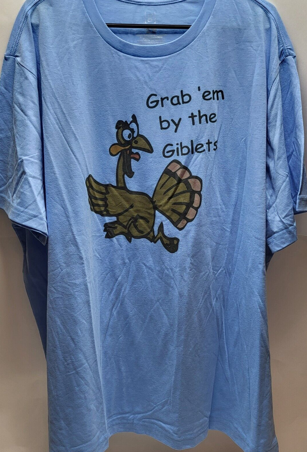 Turkey Grab'em By The Giblets Shirt Thanksgiving 3XL Funny Saying Blue Mens gallery