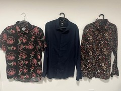 Bundle of 6 Unisex button downs and shirts-Med Slim Fit Designer Names!