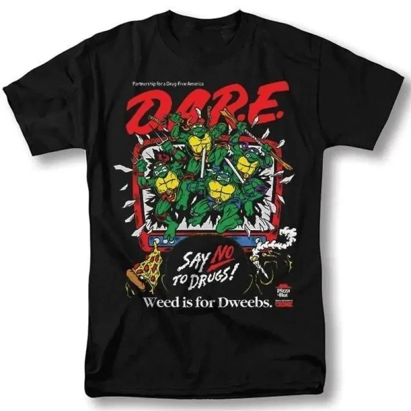 TMNT Ninja Turtles DARE Say No To Drugs Weed Is For Dweebs Graphic T-Shirt gallery