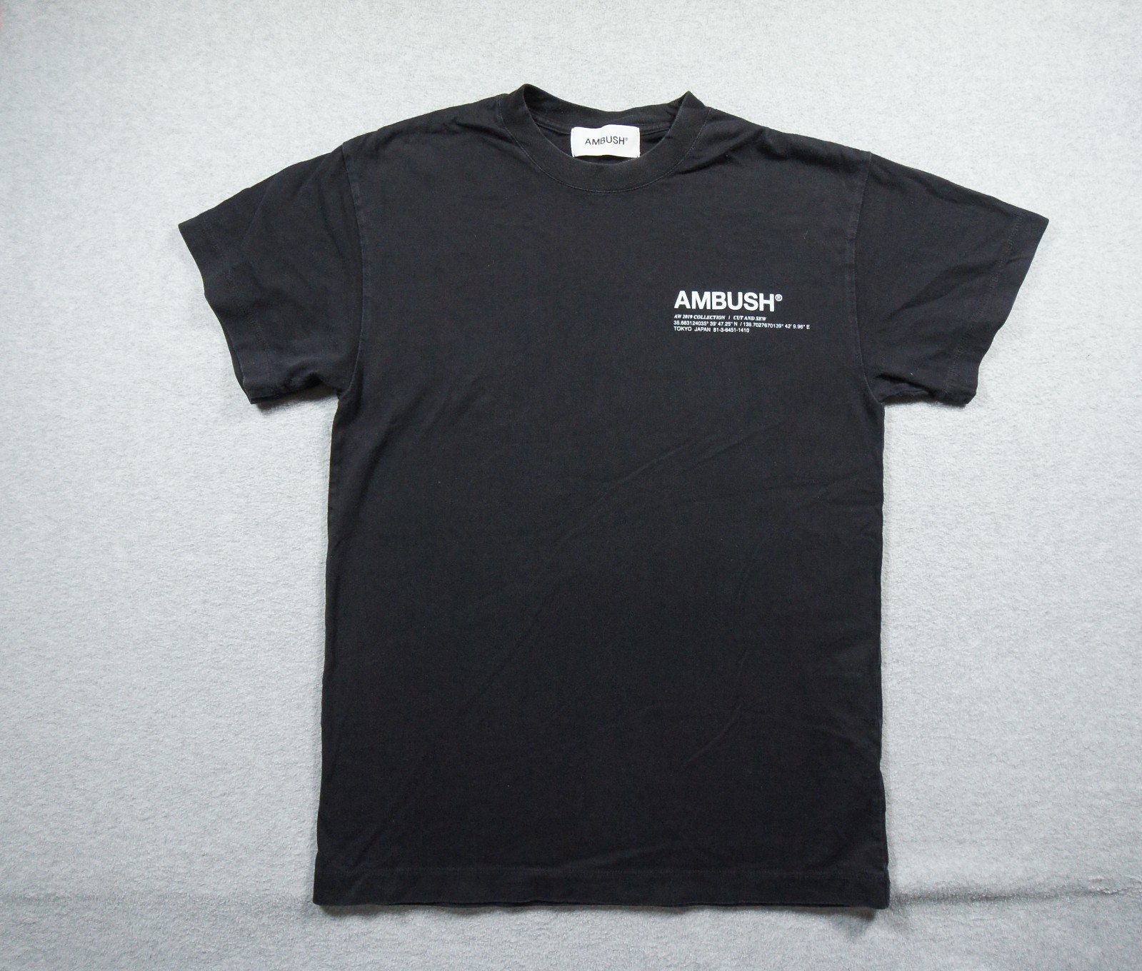 Ambush Shirt Mens Size 1 Black Short Sleeve Crewneck Japan Streetwear 2019