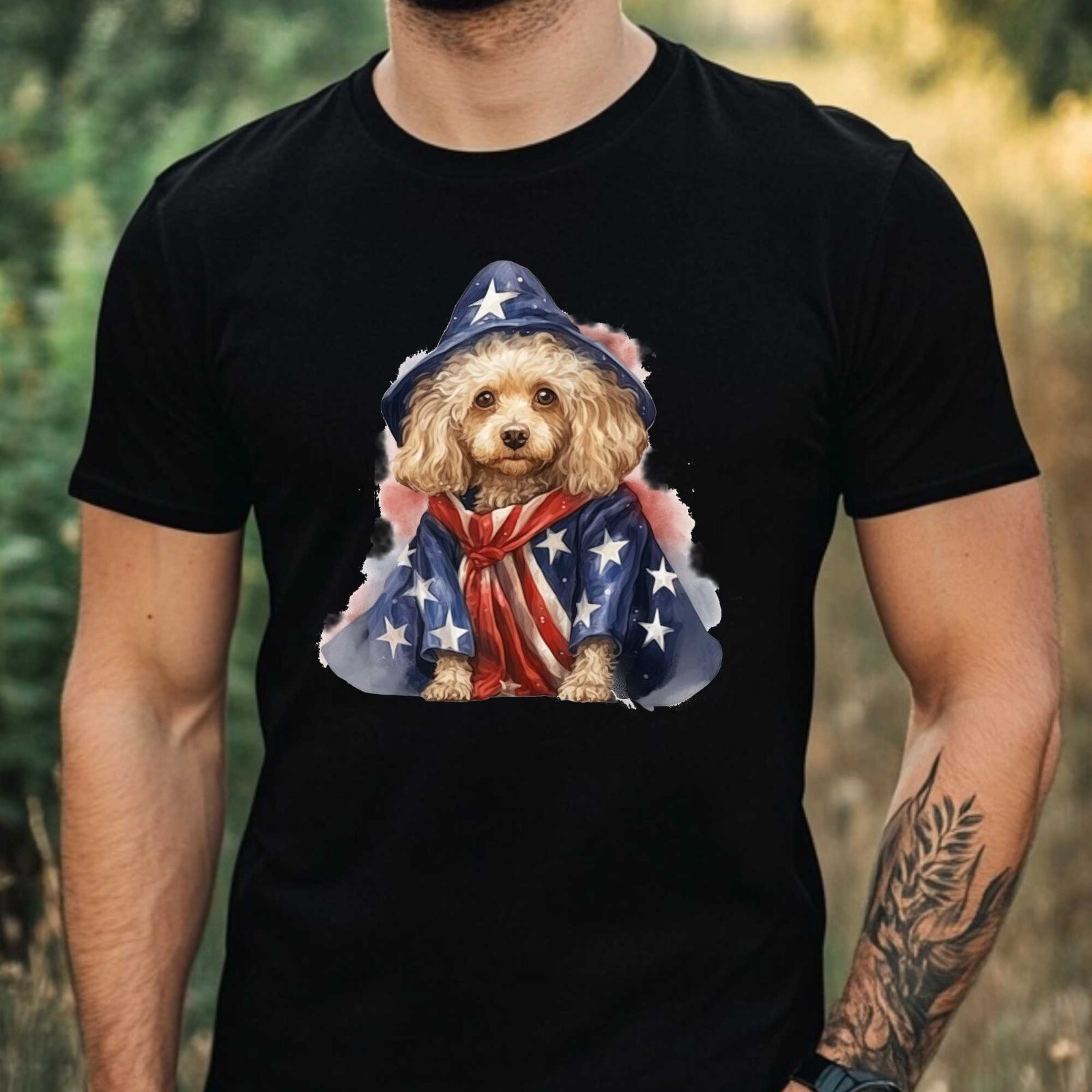 Men's Dog in USA Print Cotton T-Shirt Size XS to 5XL gallery