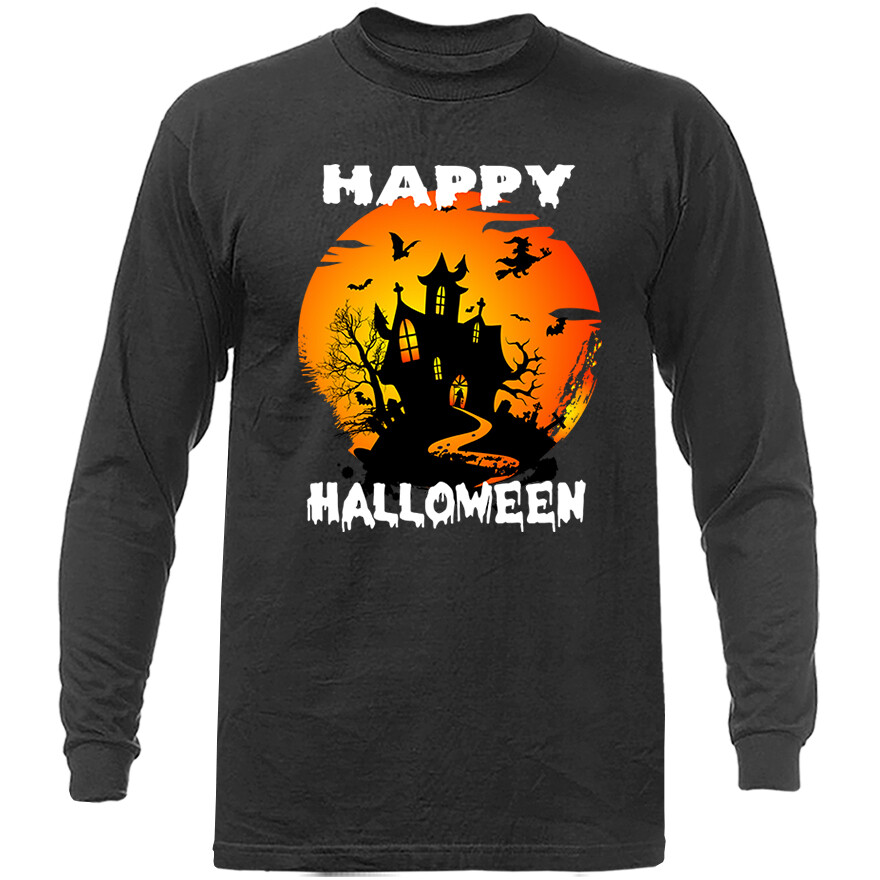 Halloween Costume Spooky Witches Pumpkin Ghost Graphic Long Sleeve