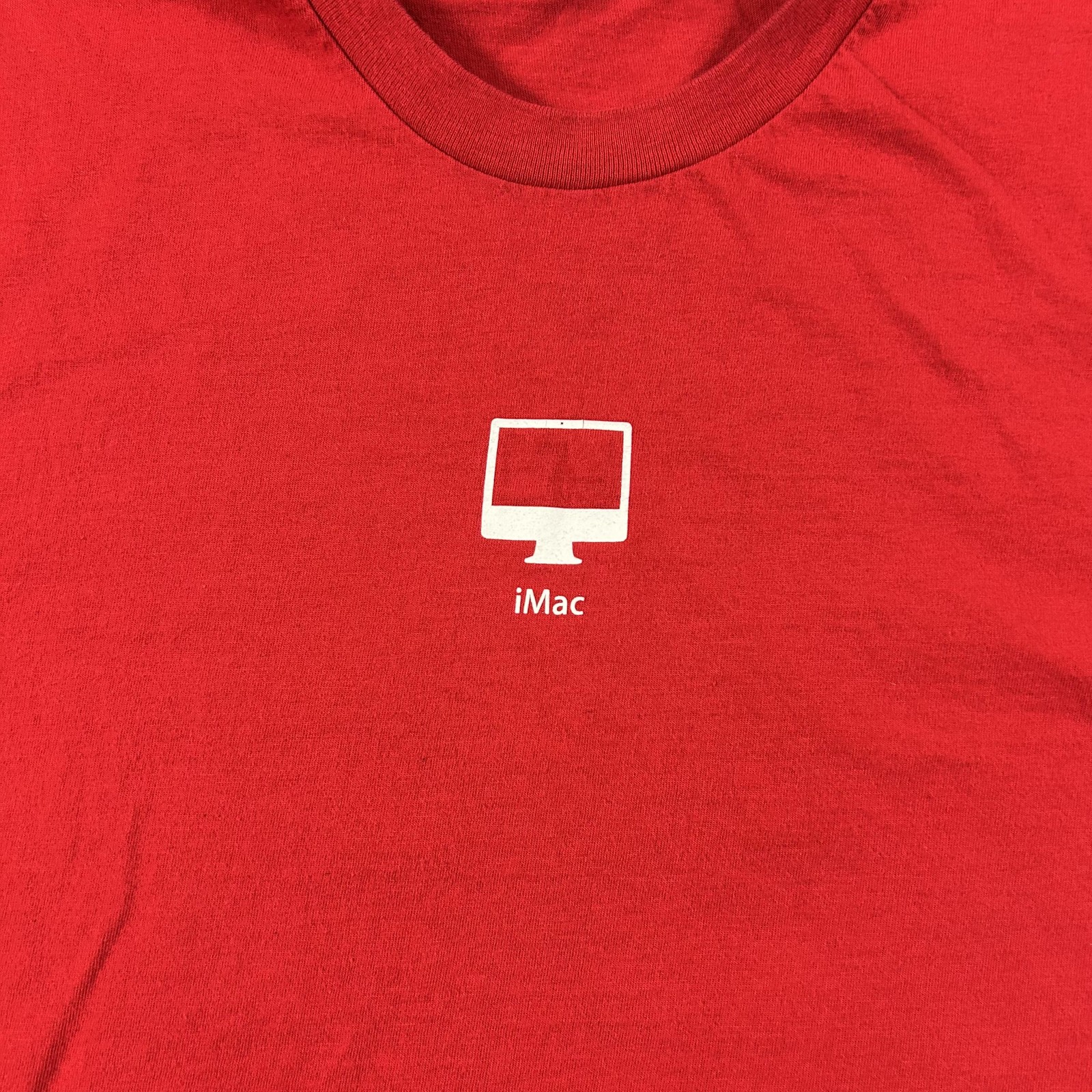 Apple Employee IMac Shirt Mens Medium Red Graphic Logo Tee American Apparel Mac gallery