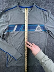 GERRY Mens Gray Blue Crew Neck Long Sleeve Shirt Size Small NWT Sun Protection