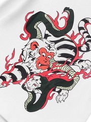 Niepce Men’s Monkey Fiery War Graphic Tee Japanese Streetwear T-Shirt