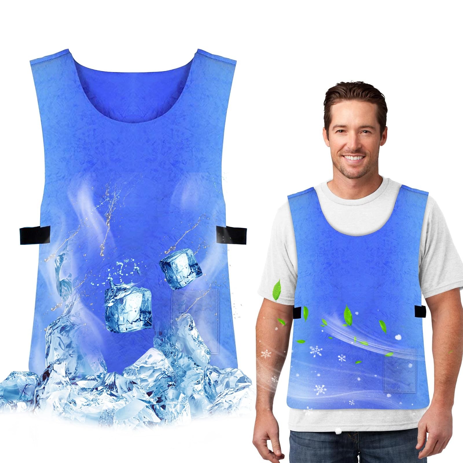 Cooling Ice Vest for Men Women Reusable, Lightweight & Sweat-Absorbent