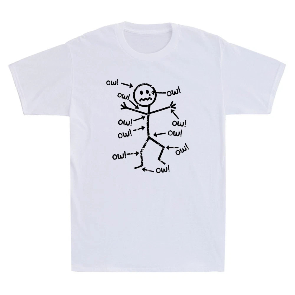 Ow Ow Ow Funny Chronic Pain Scream Character Graphic Men's Short Sleeve T-Shirt gallery