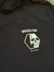 Roberto Vino men’s medium black short sleeve skull goth emo