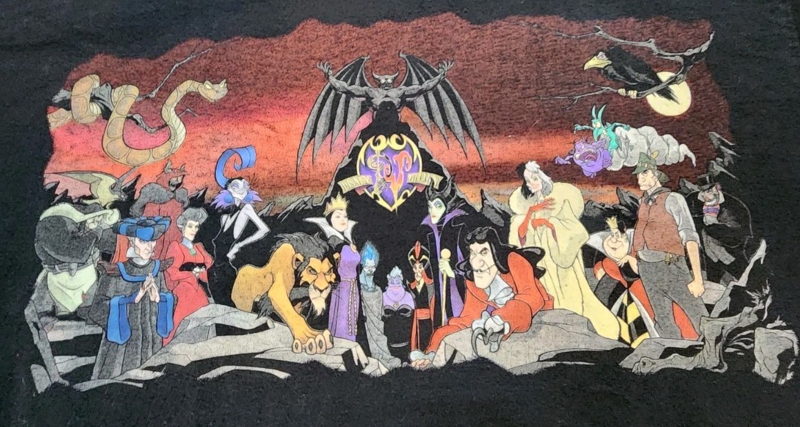 Vintage 90s Disney Villains Disney World Shirt Sz L
