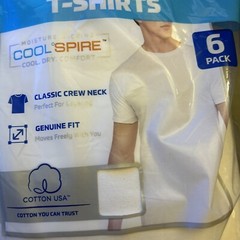 Men’s Crew T-Shirts, Multipack, Style G1100, White (6-Pack), Small