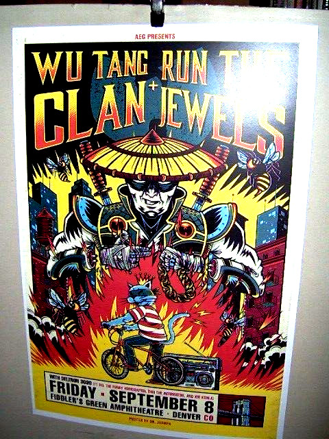 WU TANG CLAN & RUN The JEWELS Show Poster RP Denver Co Fiddlers Very COOL