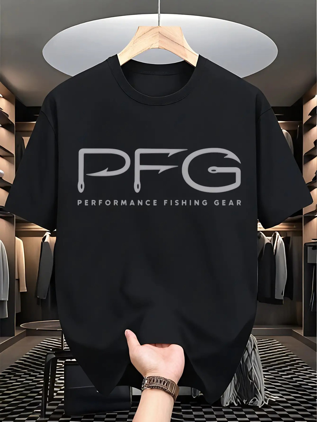 PFG Performance Fishing Gear T-Shirt - Fishing Hook Typography Graphic Tee gallery