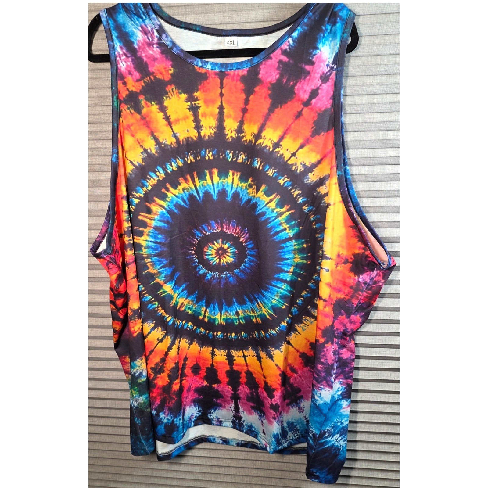 New Tie Dye Tank Top Mens 4XL 4X Multicolor Psychedelic Spiral Sleeveless T Shrt gallery