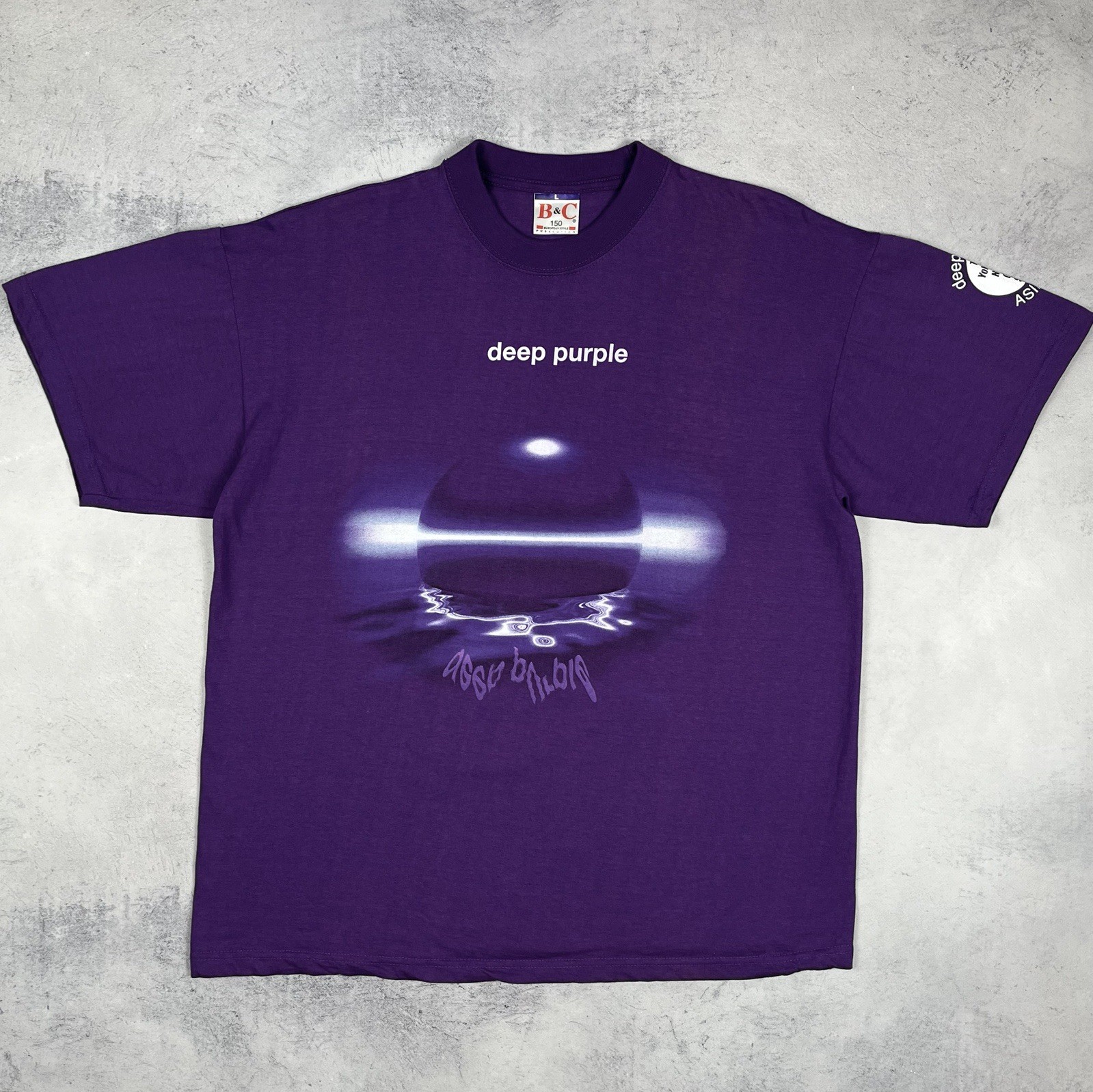 Vintage Deep Purple World Tour Rock Band Short Sleeve T Shirt 1999 Size L Purple gallery