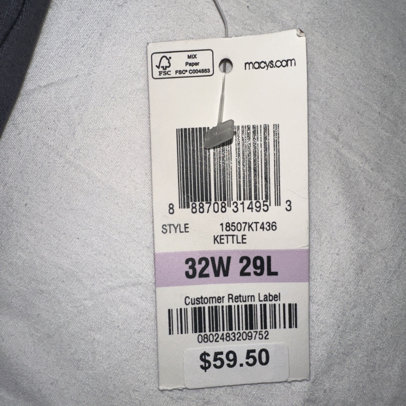 NWT Alfani Men’s 32 X 29 Gray Stretch Slim Fit Flat Front Dress Pants $60 gallery