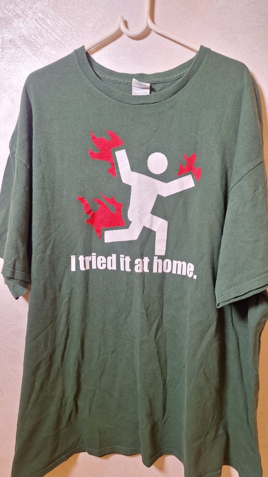 Vintage Delta Pro Weight "I Tried It At Home" Graphic T-Shirt Green Size 2XL gallery