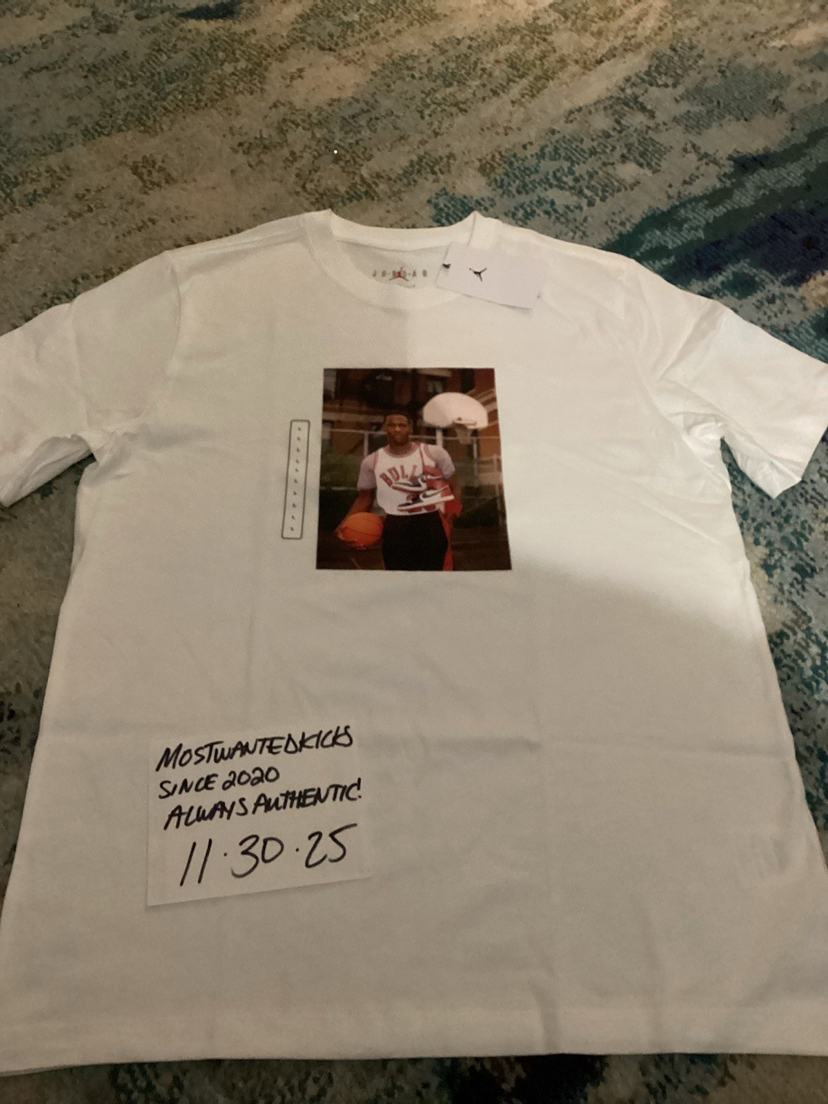 NWT Nike Air Jordan 1985 Photo White T-Shirt Men’s Sz L FREE SHIPPING!! gallery