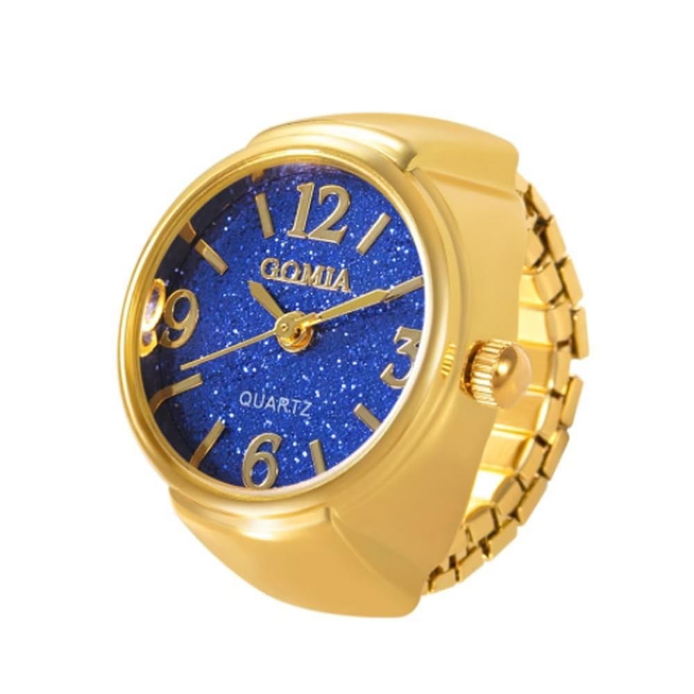 6Pcs Unisex Creative Finger Watch Round Dial Shiny Adjustable Strap Analog Qu... gallery