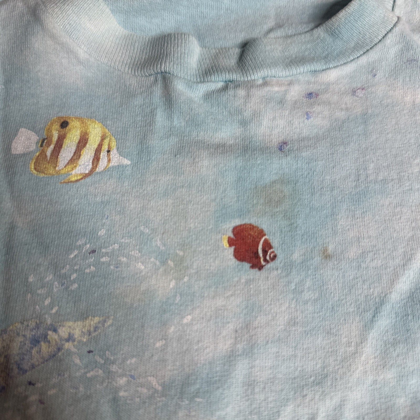 Vintage 1992 Liquid Blue Coral Reef Aquatic Sea Life Fish AOP Shirt XL Tie Dye gallery