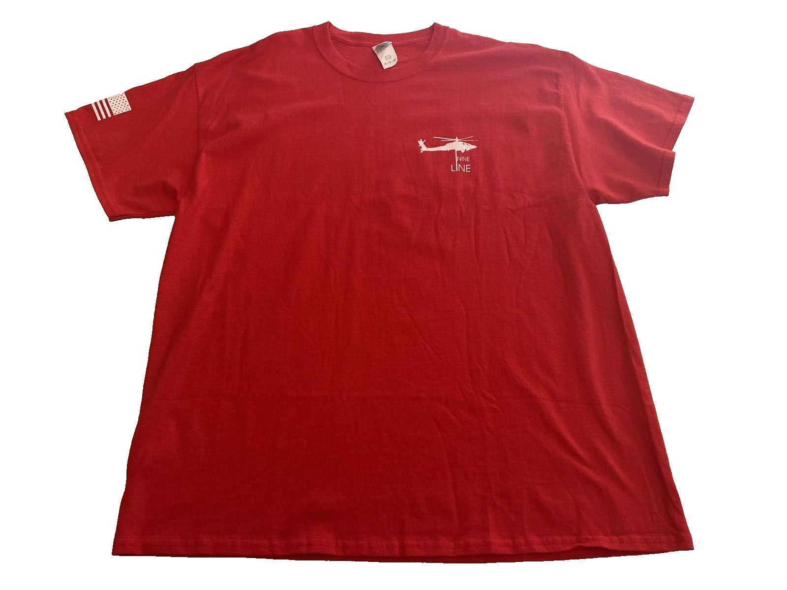 Nine Line T Shirt Adult Red Text Logo Police Support Has Misprint 2 Side 3XL gallery