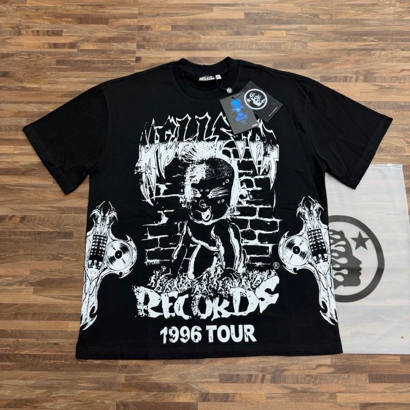 HellStar Retro Print High Street Casual Unisex Crew Neck Short Sleeve T-Shirt