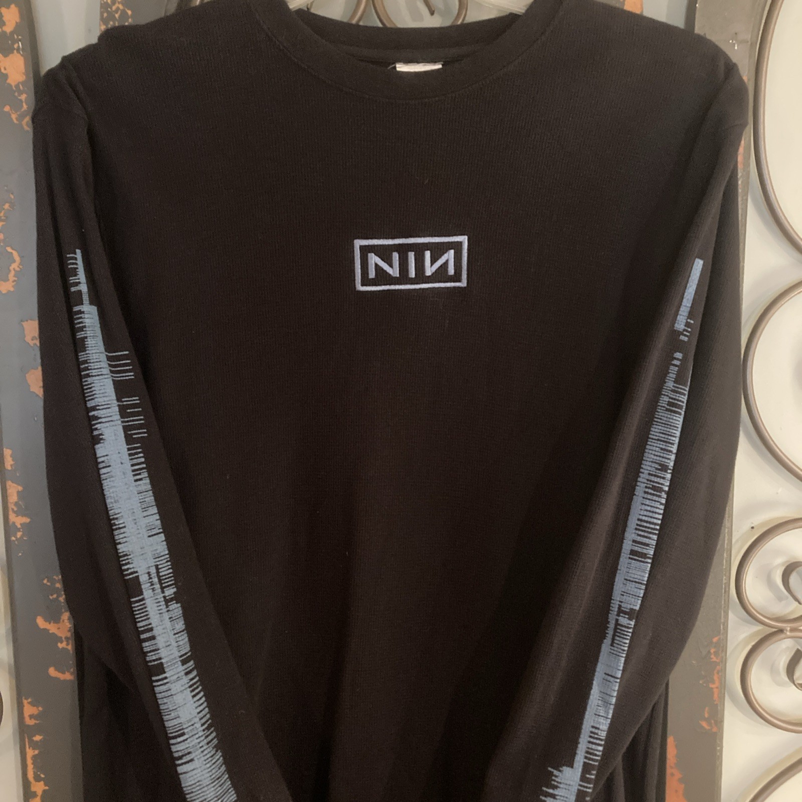 2005 NIN Nine Inch Nails With Teeth Embroidered Thermal Long Sleeve Shirt XL gallery
