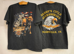 1988 Harley Davidson 3D Emblem The Strong Survive Bulldog Eagle XL Shirt REPRINT